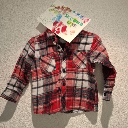 Süsses Hemd Gr. 74, rot/schwarz kariert