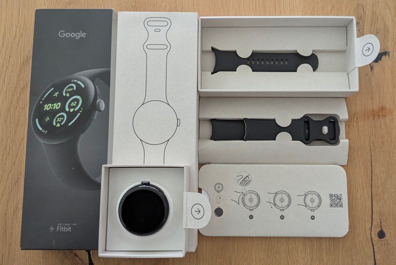 Google Smartwatch: Google Pixel Watch eSIM 3 LTE 45mm Smartphone Matte Black – Gebraucht aus Schötz von Intelli