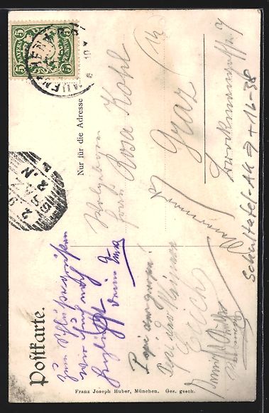 Cartoline postali: Schultafel-AK München, Blick auf den Ma – Usato da Berlin venduto da bartko-reher 1