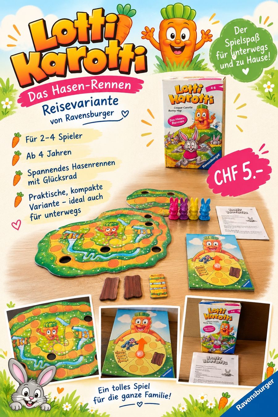 Ravensburger Jeux: Reisevariante Lotti Karotti – D'occasion à Zug par dhs87