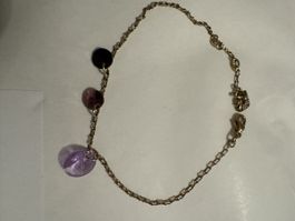 Swarovski bracelet gold tone crystals