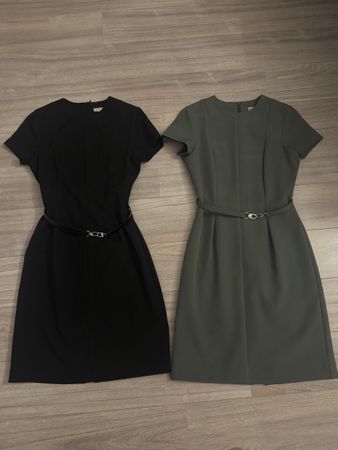 Elegantes Kleider-Set: Taupe und Schwarz Gr. 36