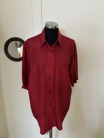 Rote Seidenbluse Gr. 38-40