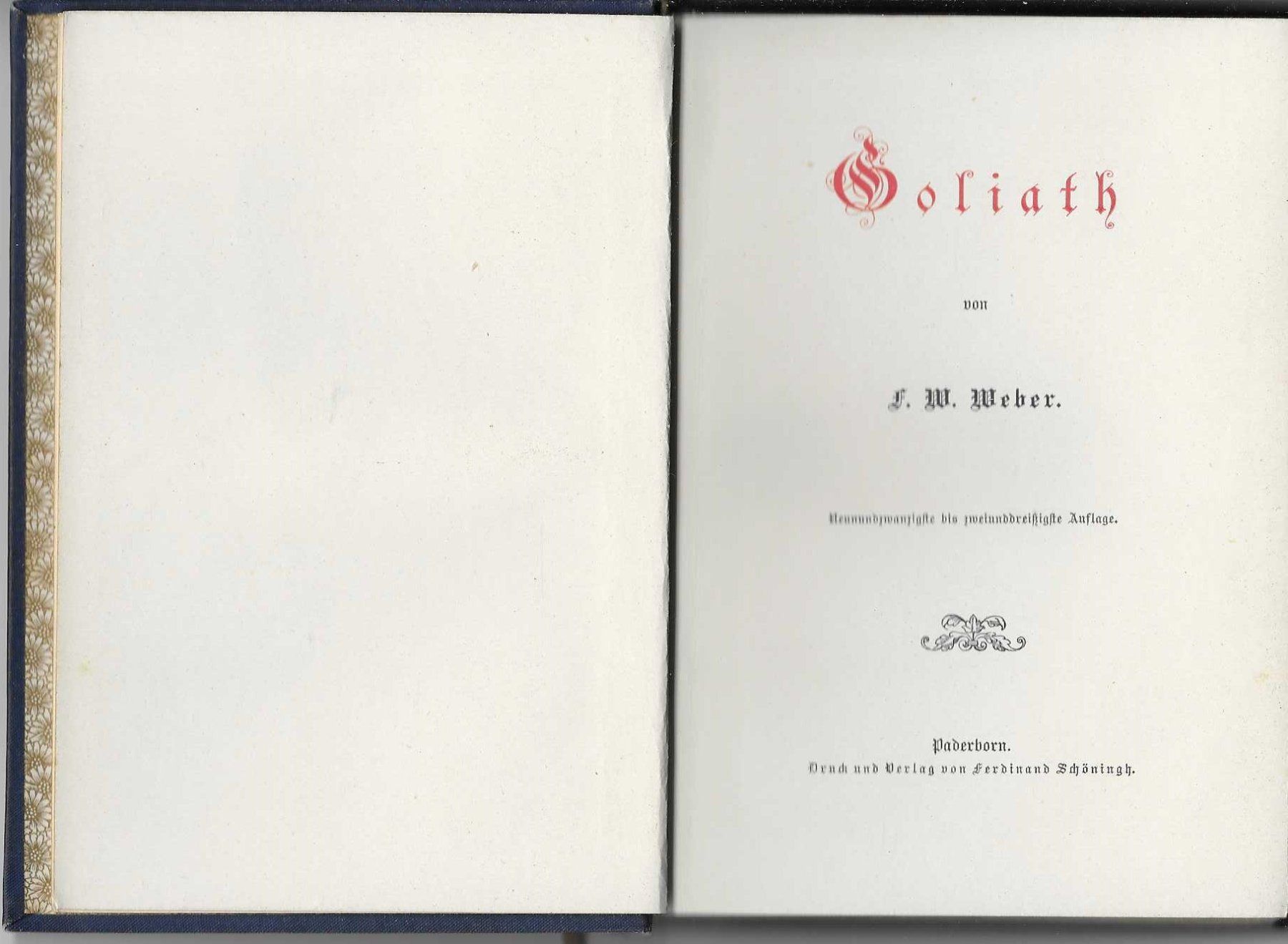 Livres: Goliath von F.W.Weber – D'occasion à Flims - Dorf par Stagediver 2