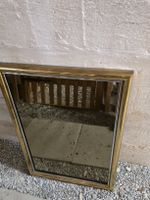 Vintage Wandspiegel mit goldfarbener Metallrahmen