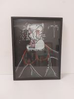 Gemälde mit Rahmen 68cm x 53,5cm Abstrakt Kunst