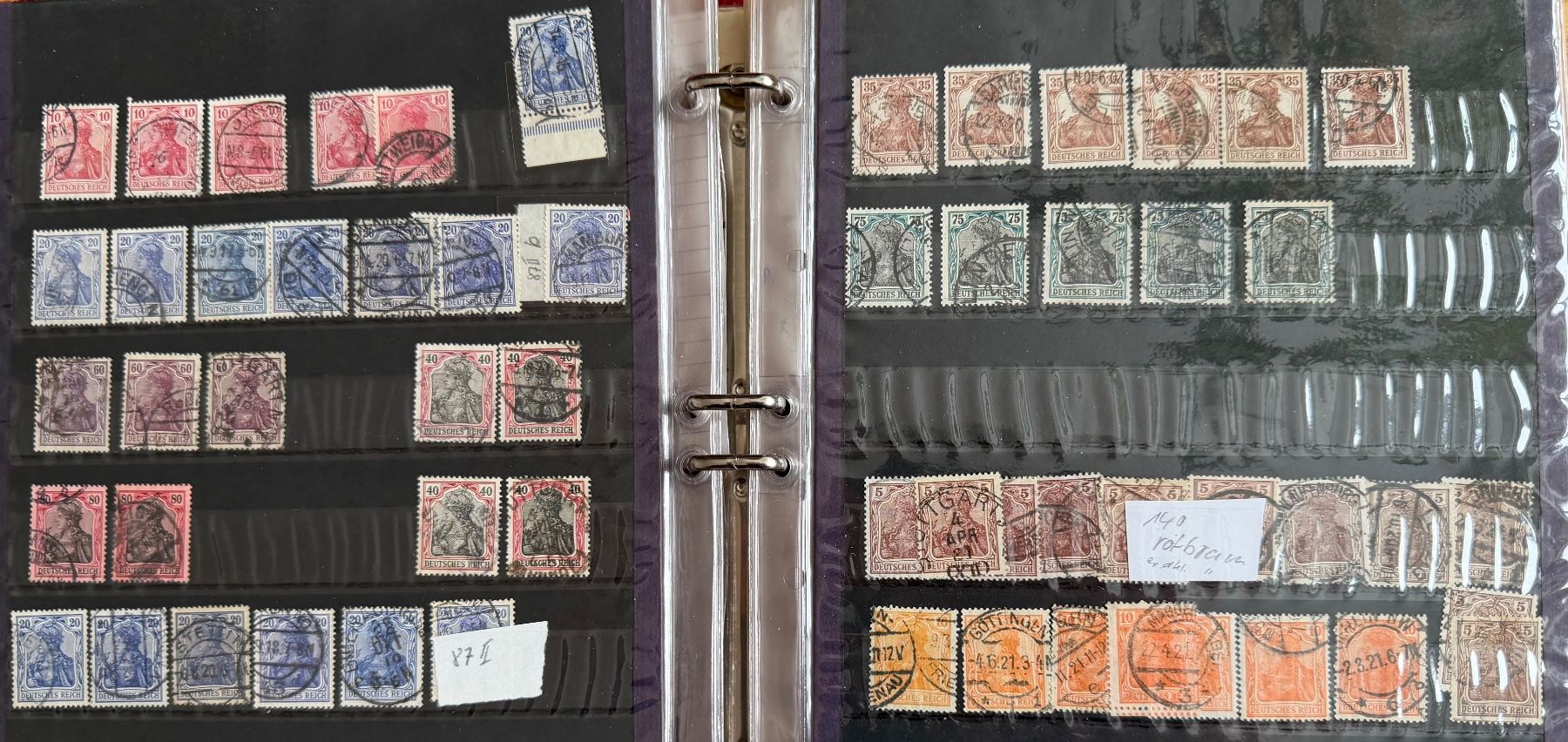 Tutti i francobolli: Deutsches Reich ab 1880er, BRD: Sammlung Farbvarianten – Usato da Oberuzwil venduto da Deafgrischa 6