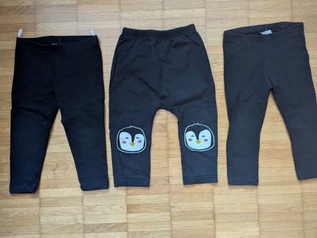 3x Leggings, Gr. 86/92, Schwarz, C&A, Topomini, H&M