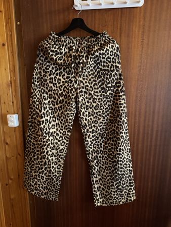 Pantalon imprimé léopard taille élastique