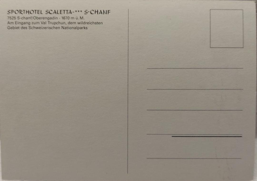 Cartoline postali: S-CHANF  -  Sporthotel Scaletta – Usato da Delémont venduto da Domdom1 2