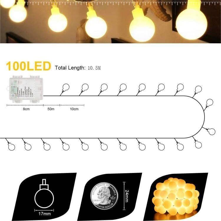 Ghirlande e barre luminose: LED Lichterkette Außen Batterie, 10.5M – Nuovo e nell'imballaggio originale da Nuglar venduto da SaleRitter 2