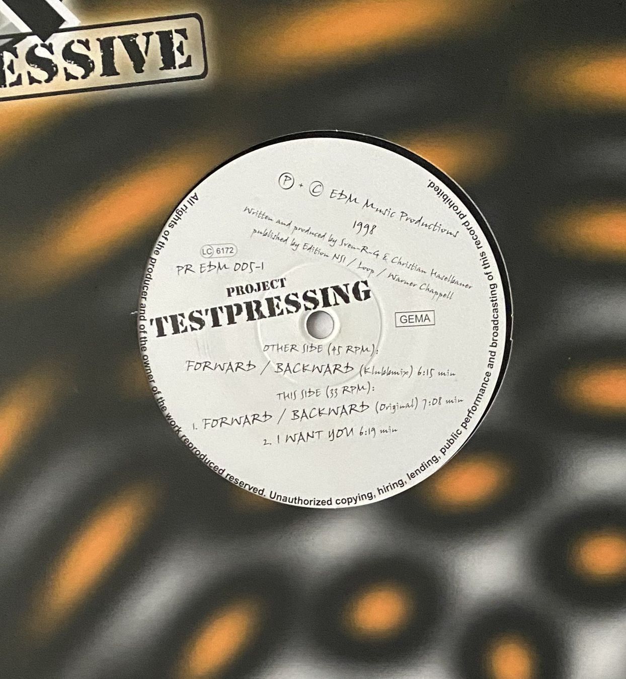 Schallplatten: Project Testpressing, Forward, Backward (Prog. Trance) – Gebraucht aus Flums von Empe1 2