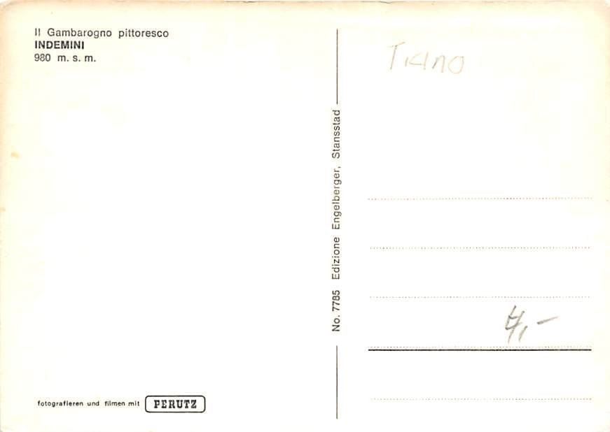 Cartes postales: TI - Indemini – D'occasion à Ottikon b.Kemptth. par Neptun1974 1
