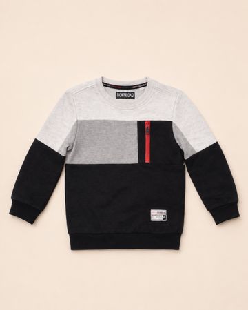 SWEAT-SHIRT ENFANT GRIS ET NOIR