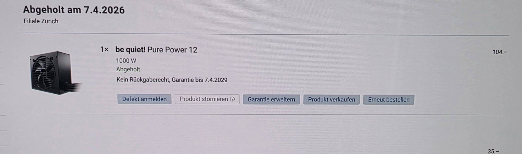 beQuiet! Componenti elettronici: Netzteil Be Quit Pure Zone 12 1000W  ATX Version, 3.1 //PC – Nuovo (secondo la descrizione) da Zürich venduto da Samurai02 5