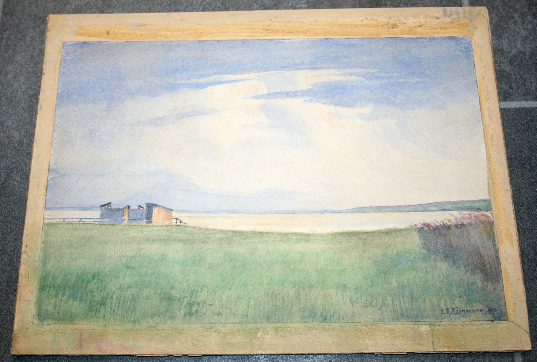Dipinti: Schweizer Seelandschaft, Aquarell von E. Eichmann, signiert – Usato da Schaffhausen venduto da Kartenprofi 6