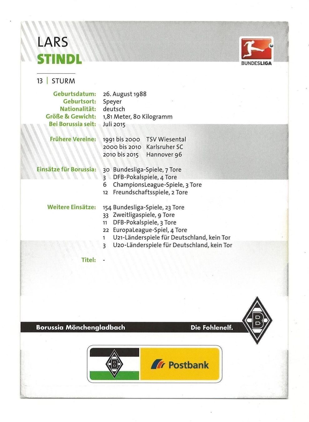 Autogramme: LARS STINDL - ORIGINAL AUTOGRAMM – Gebraucht aus Basel von verano1000 1