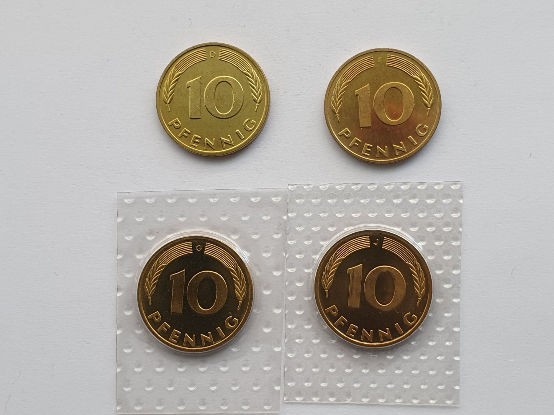 Alle Münzen: 10 Pfennig 1985 Stgl D-F-G-J – Neu (gemäss Beschreibung) aus Pravidondaz von LVtik