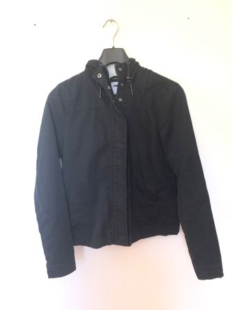 Schwarze Damen Kurzjacke mit Kapuze