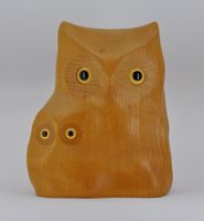 Gufetti in legno massiccio, salvadanaio UBS vintage, raro!