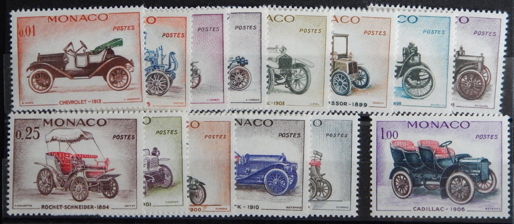 Tutti i francobolli: Monaco Kat. 673-686 ** 1961 – Usato da Zürich venduto da Muehlekauf