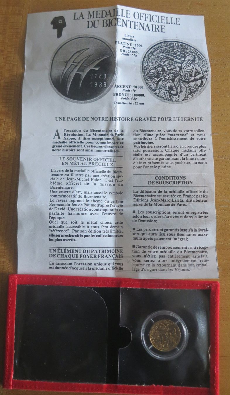 Tutti le monete: Monnaire de Paris 1989, Bronce – Usato da Oberwil-Lieli venduto da Grotzni 1