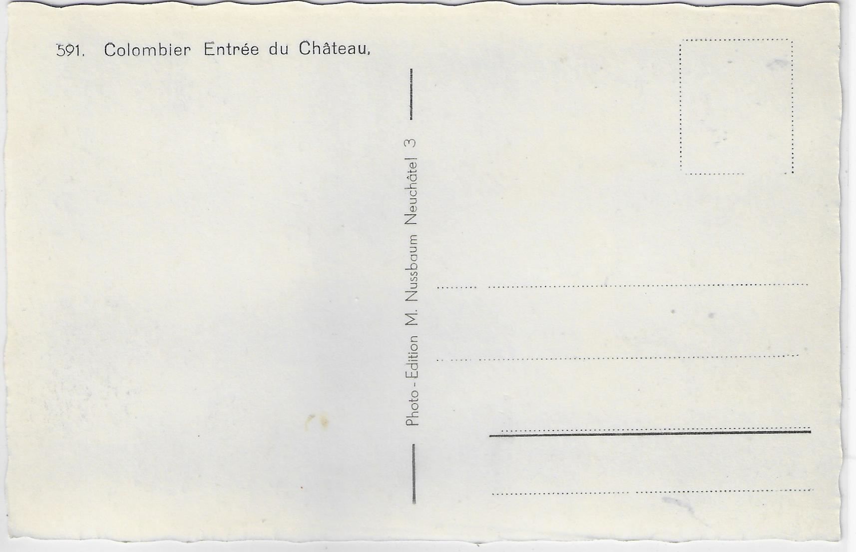 Ansichtskarten: Colombier - Entree du Chateau – Antik aus Ettingen von Kartenplanet 1