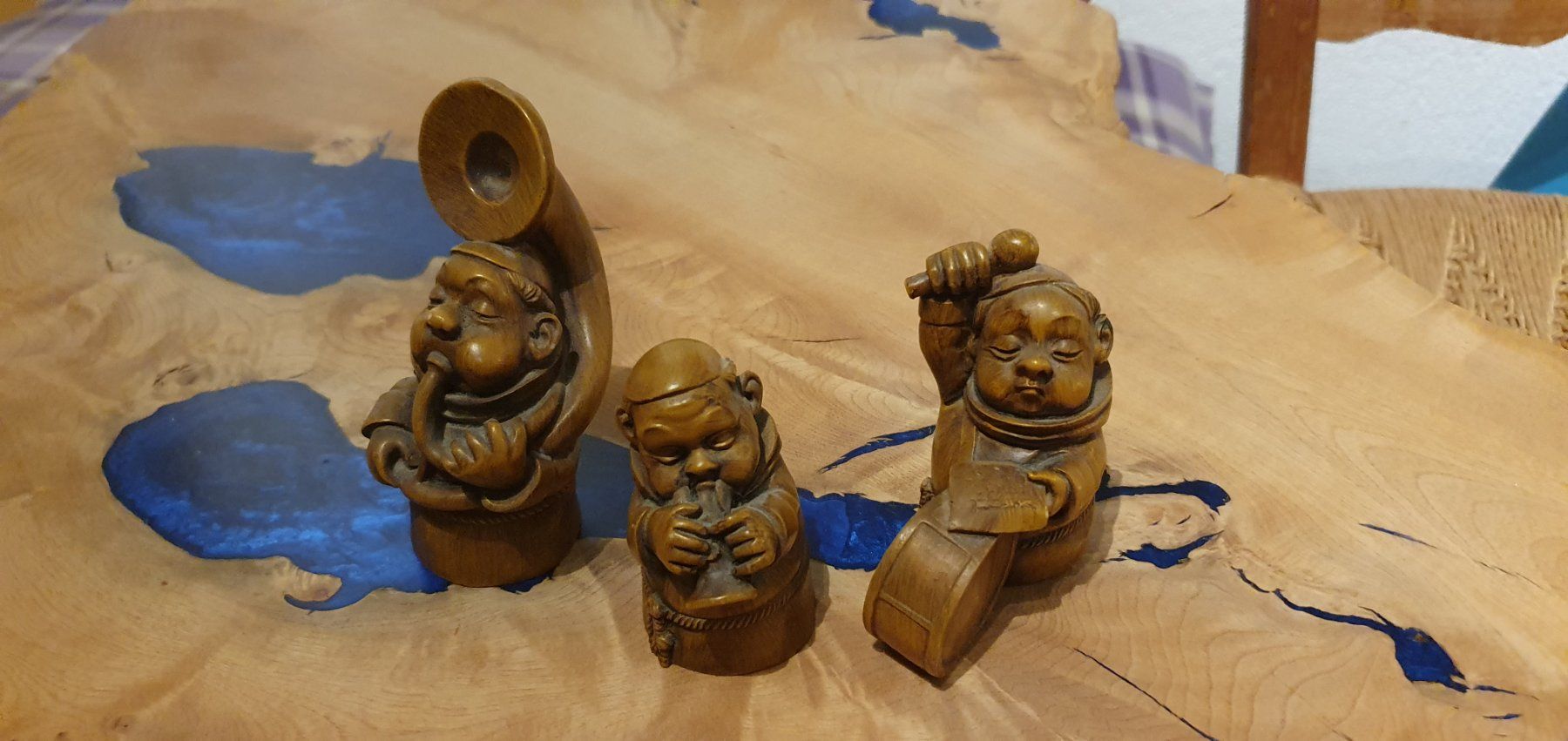 Statuette: Antike Geschnitzte musiker. holz statuen .ca1955 – Usato da Mammern venduto da Iten-chris 3
