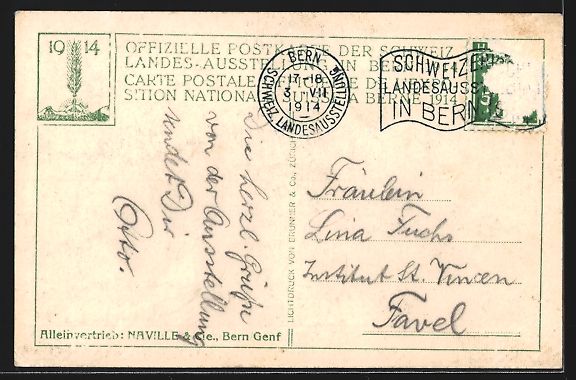 Cartoline postali: Bern, Schweizerische Landes-Ausstellung  – Usato da Berlin venduto da bartko-reher 1