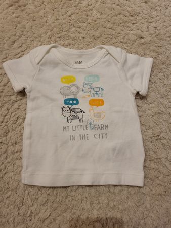 H&M T-Shirt Grösse 62 mit Bauernhof Motiven, Top!