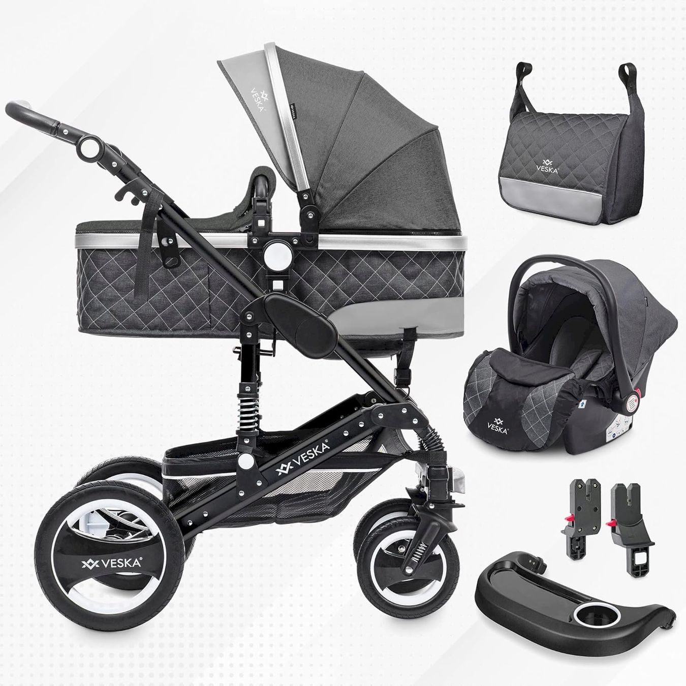 Carrozzine: Kombi-Kinderwagen Schwarz - anthrazit – Nuovo e nell'imballaggio originale da Bottighofen venduto da zaap