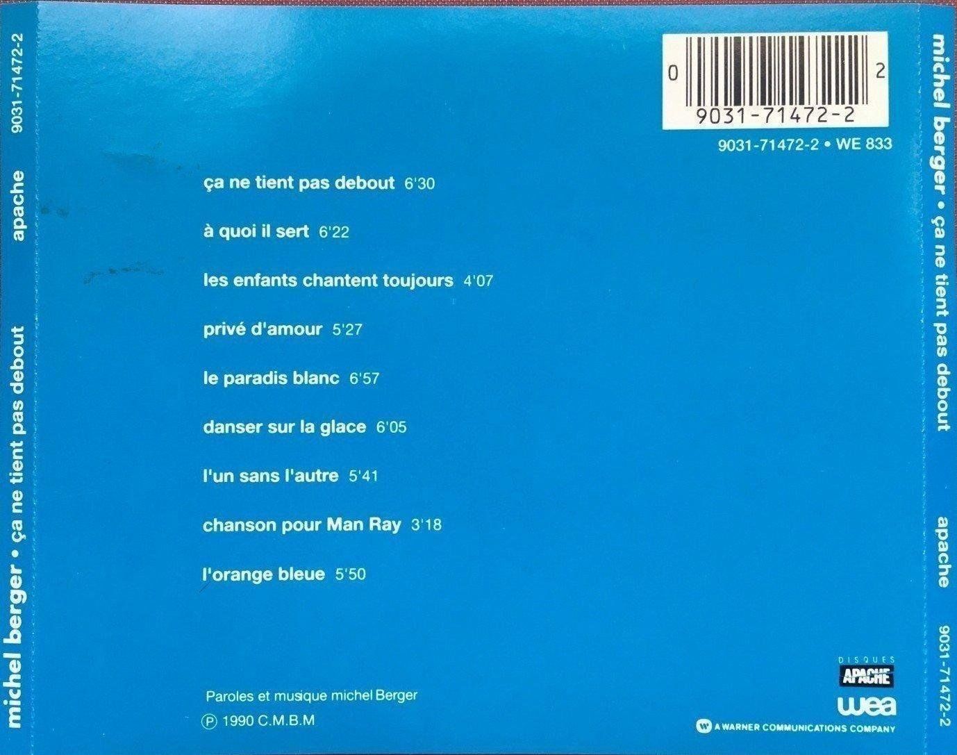 CD: Michel Berger - ça Ne Tient Pas Debout [Apache] – Usato da Unterbäch venduto da laqug 1