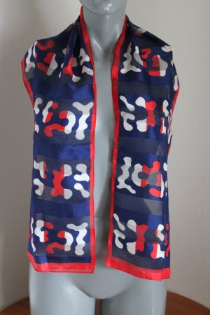 Foulard – Blau-Rot-Weiss gemustert