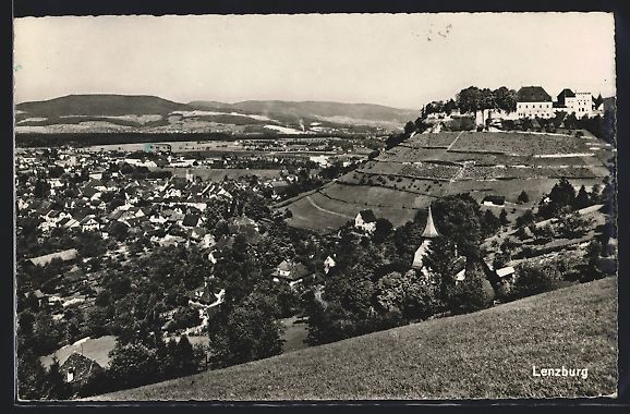 Cartoline postali: AK Lenzburg, Teilansicht mit Schloss – Usato da Berlin venduto da bartko-reher