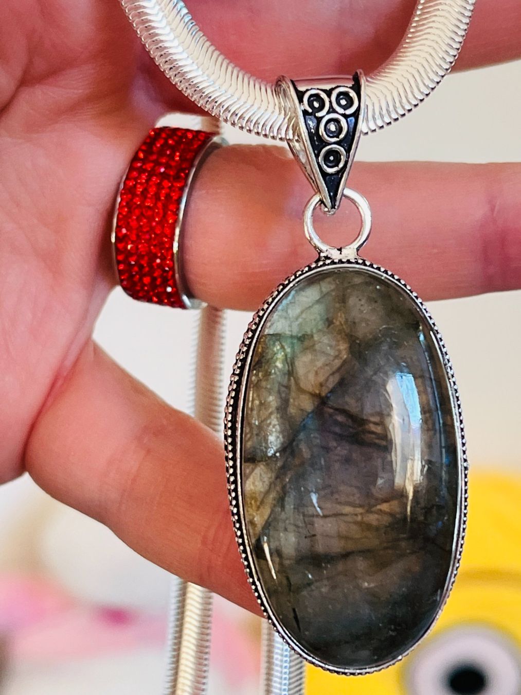 Catenine: Labradorite Gemstone Handmade Jewelry Pendant – Nuovo e nell'imballaggio originale da Genève venduto da AGBERG 3