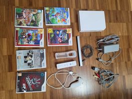 Wii Konsole mit Zubehör und 6 Games ab 1 Fr.-
