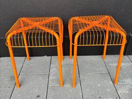 1999 Vintage space age IKEA Vasteron orange stools (2)