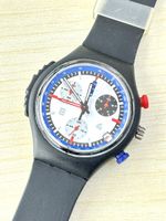Swatch Chrono Uhr schwarz weiss Durchmesser 40 mm gebraucht