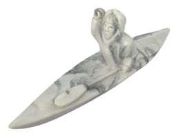 Inuit Inuk Eskimo Canada Kayak faux marbre Kunstmarmor 25 cm
