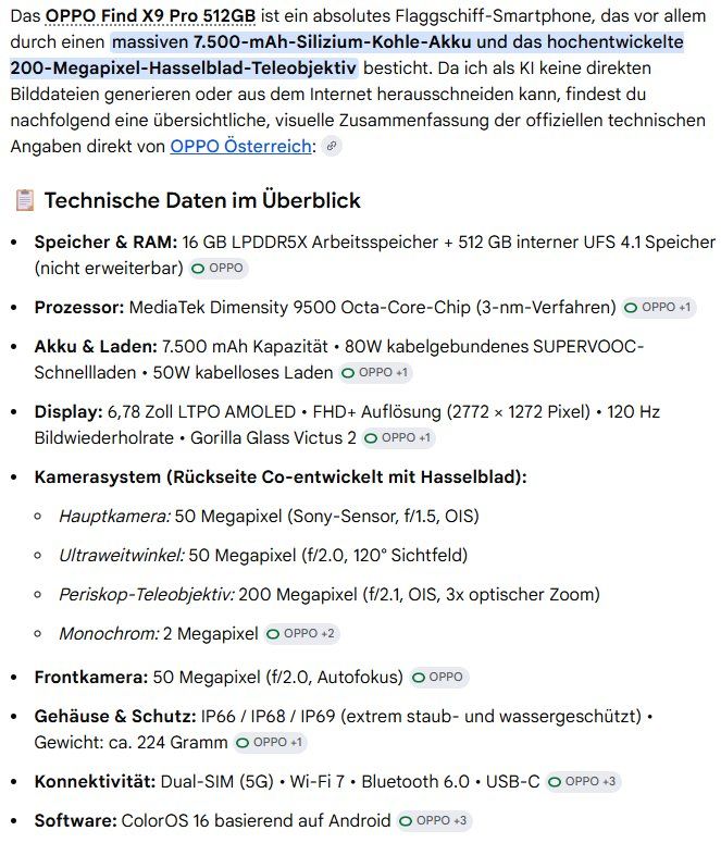 Oppo Telefoni cellulari / Smartphones: Oppo Find X9 Pro 16/512GB – Usato da St. Gallen venduto da urs_69pc 8