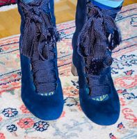 💙 Perfect CHLOÈ BLUE SUÈDE HIGH HEELS BOOTS size  38.5 💙