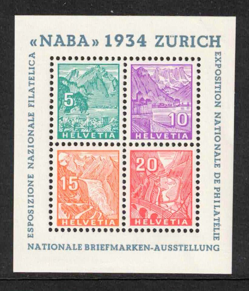 Alle Briefmarken: 1934 Naba-Block W1 ** postfrisch, kleiner Bug – Neu (gemäss Beschreibung) aus Nuglar von Stamp88