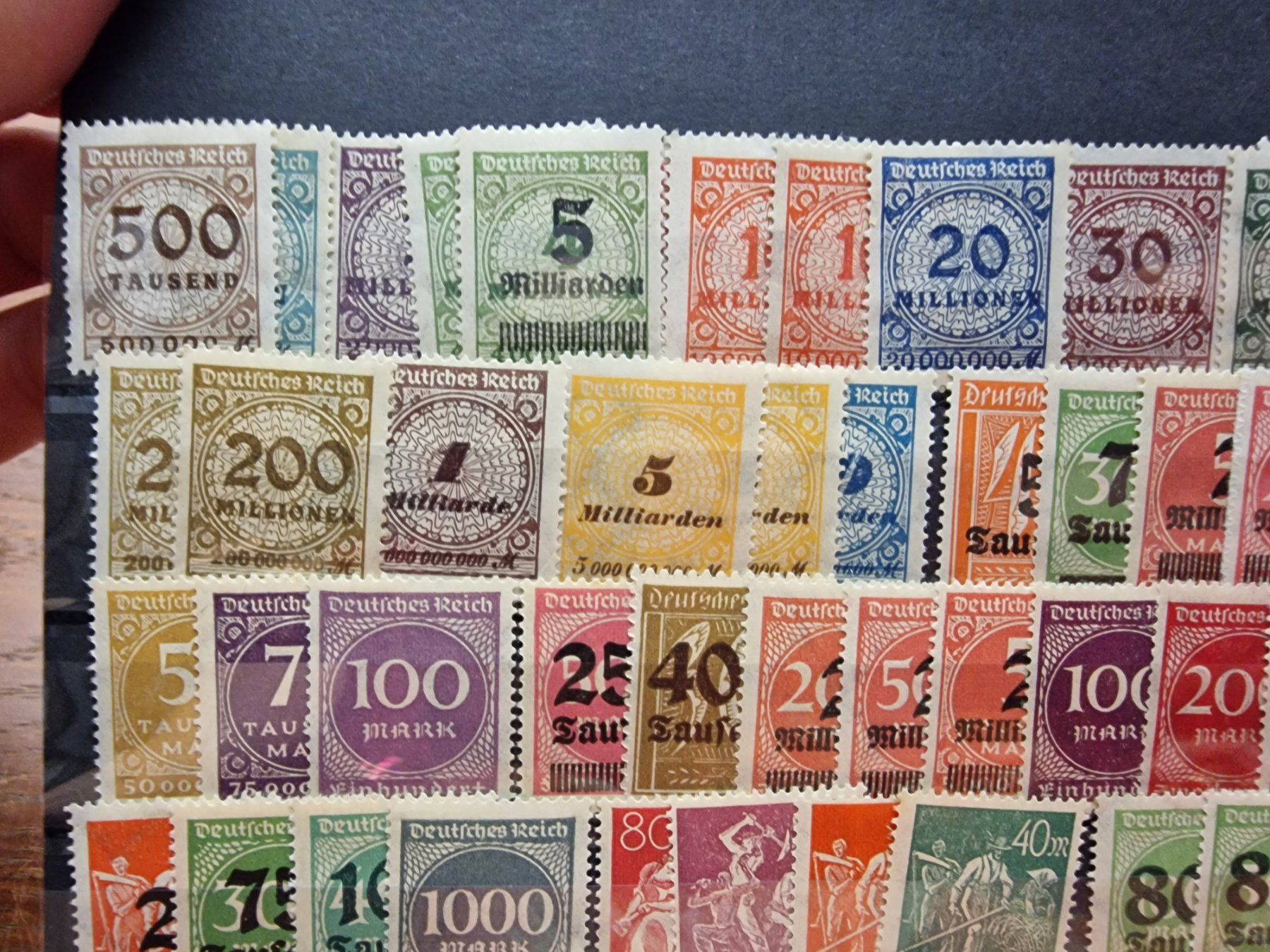 Tutti i francobolli: Deutsches Reich INFLATION  ungestempelt – Usato da Aesch LU venduto da briefmarken.uray 1
