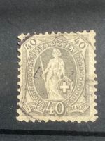 Stehende Helvetia 40 Rp, 69D Abart Strich im Gesicht
