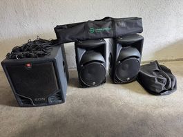 PA Aktiv Boxen System - JBL Subwoofer, 2x Makie Hochtöner
