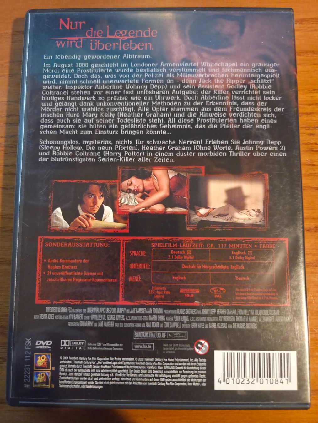 Tutti i DVDs: From Hell | Johnny Depp | Heather Graham | Mystery-Thriller – Usato da Aldesago venduto da lusuardi 1