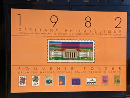 UNO Genf 1982 alle Briefmarken des Jahres Folder gestempelt