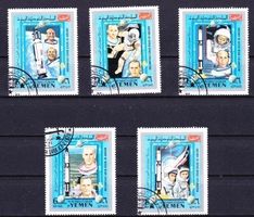 Série 5 timbres YEMEN - 1969 Obl. - Cosmos