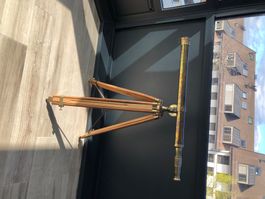 Colonial style replica telescope: brass with Teakwood base