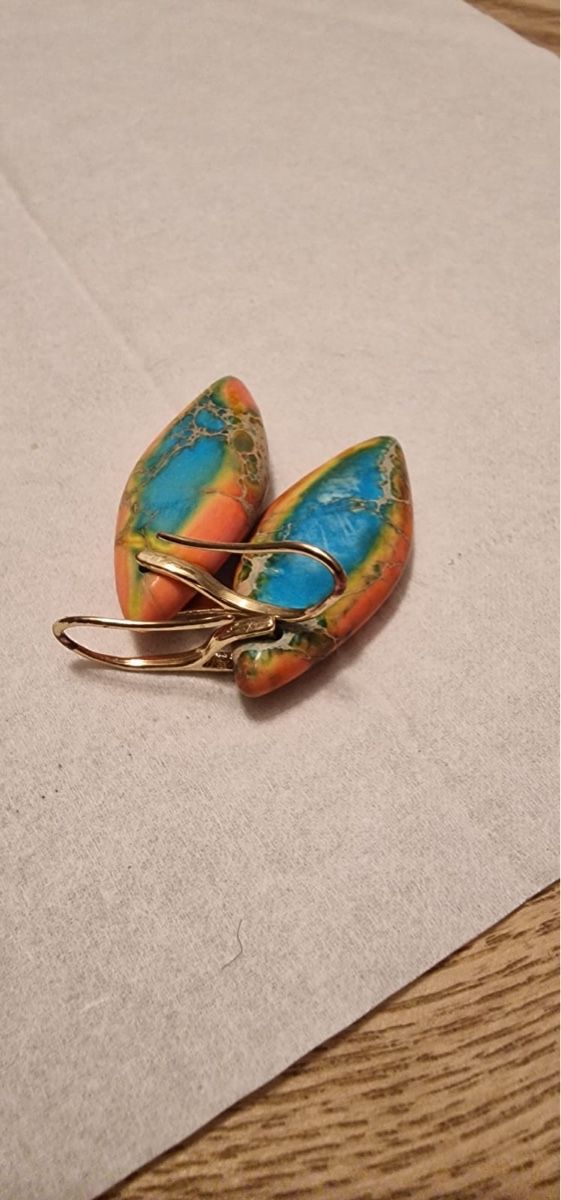 Boucles d'oreille: Vitnage Korallen Ohrringe: Türkis-Orange – D'occasion à St. Gallen par mania03